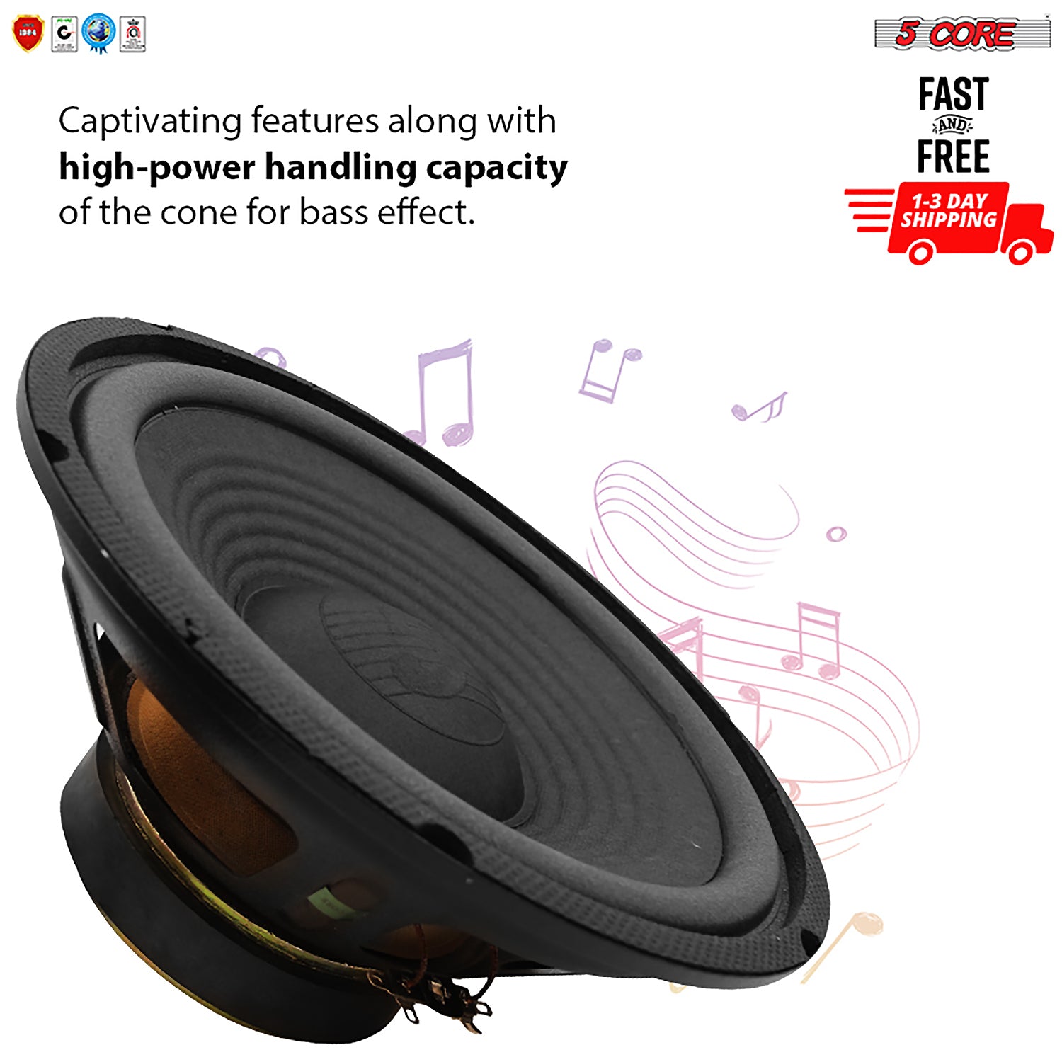 5Core 10 inch Subwoofer Replacement DJ Speaker Car Sub Woofer Loudspeaker WF 10120 - Image 4