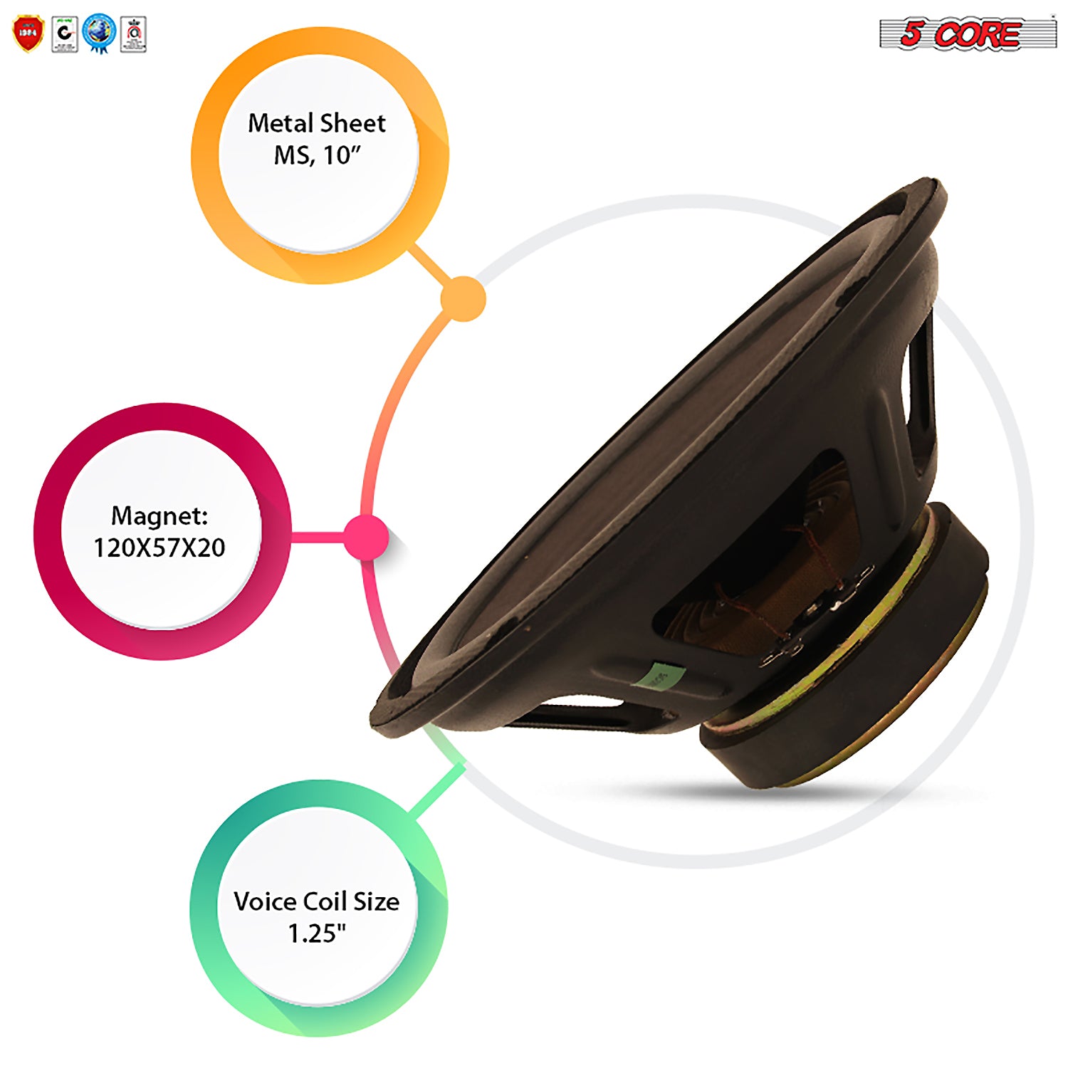 5Core 10 inch Subwoofer Replacement DJ Speaker Car Sub Woofer Loudspeaker WF 10120 - Image 3