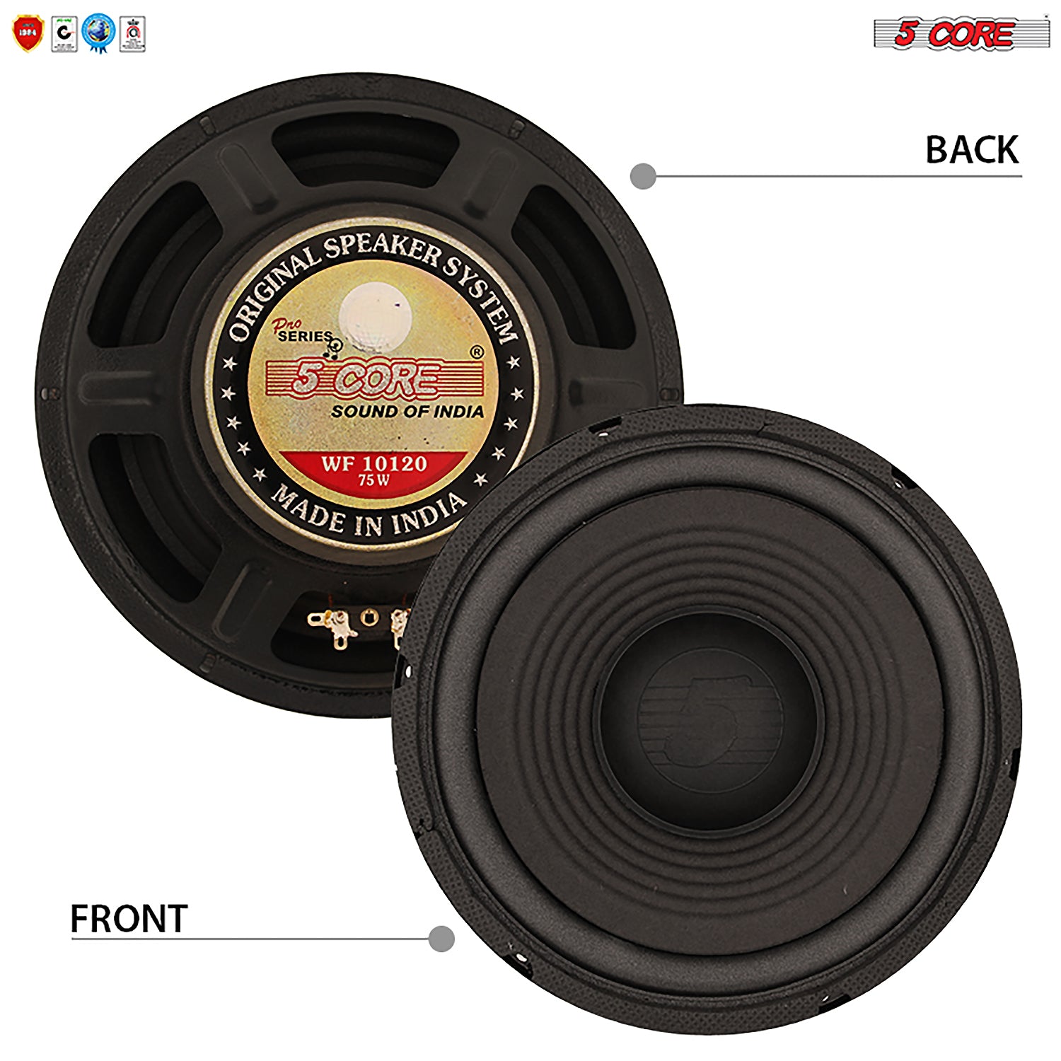 5Core 10 inch Subwoofer Replacement DJ Speaker Car Sub Woofer Loudspeaker WF 10120 - Image 2
