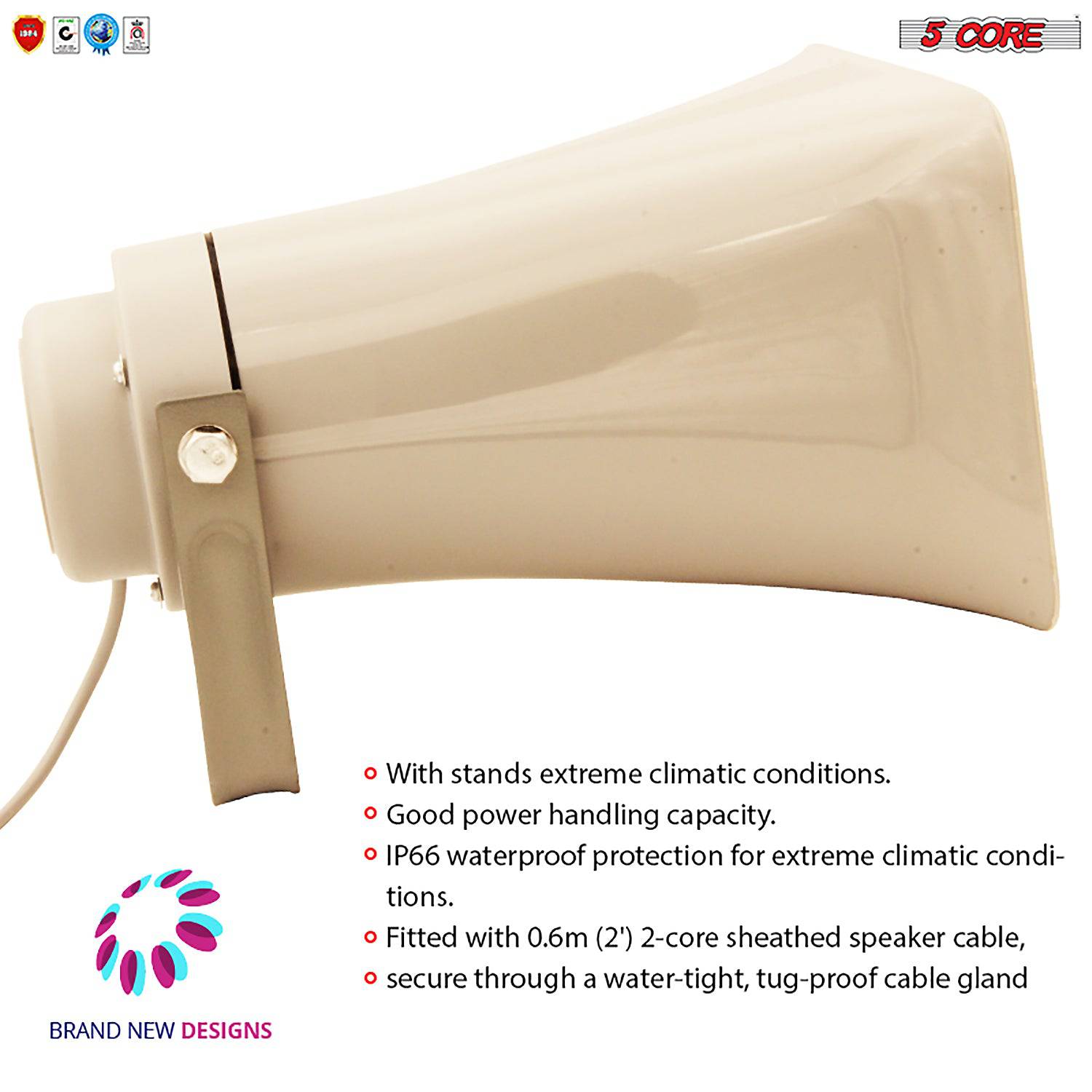 5Core PA Power Horn Indoor Outdoor PRO Waterproof Speaker Driver ABS 2000W Siren SUH-150 - Image 5