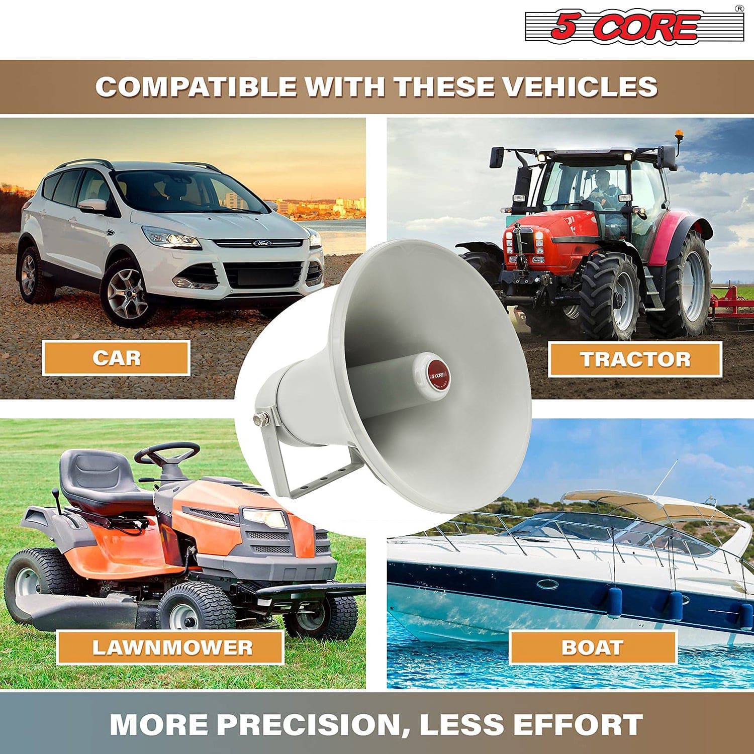 5Core PA Power Horn Indoor Outdoor PRO Waterproof Speaker Driver ABS 100W Siren UHC 300 - Image 6