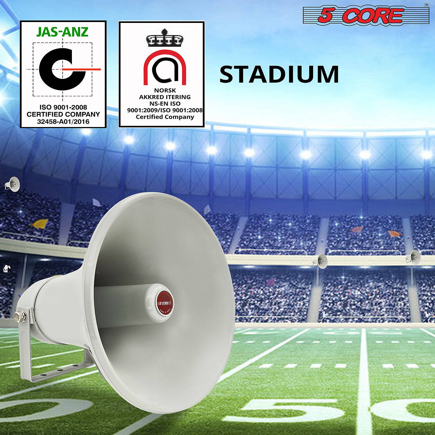 5Core PA Power Horn Indoor Outdoor PRO Waterproof Speaker Driver ABS 100W Siren UHC 300 - Image 9