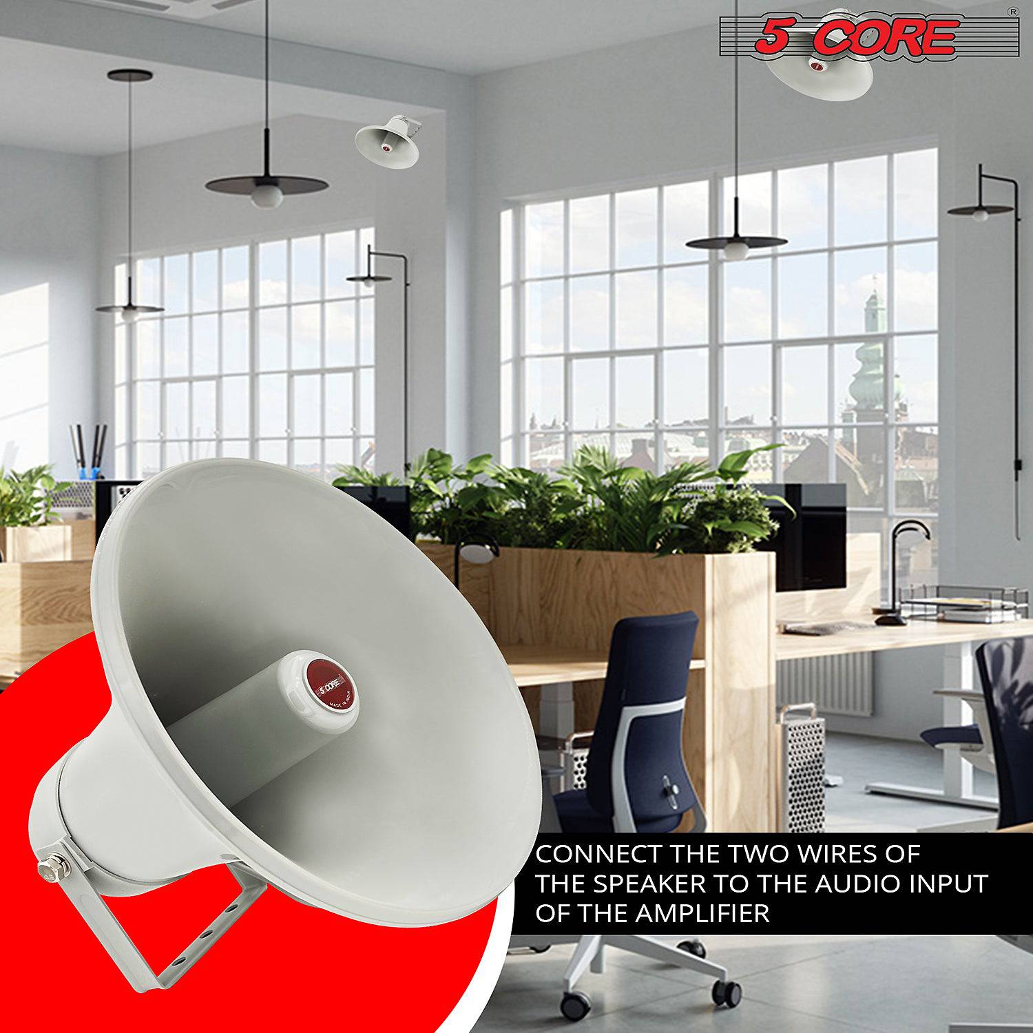 5Core PA Power Horn Indoor Outdoor PRO Waterproof Speaker Driver ABS 100W Siren UHC 300 - Image 10