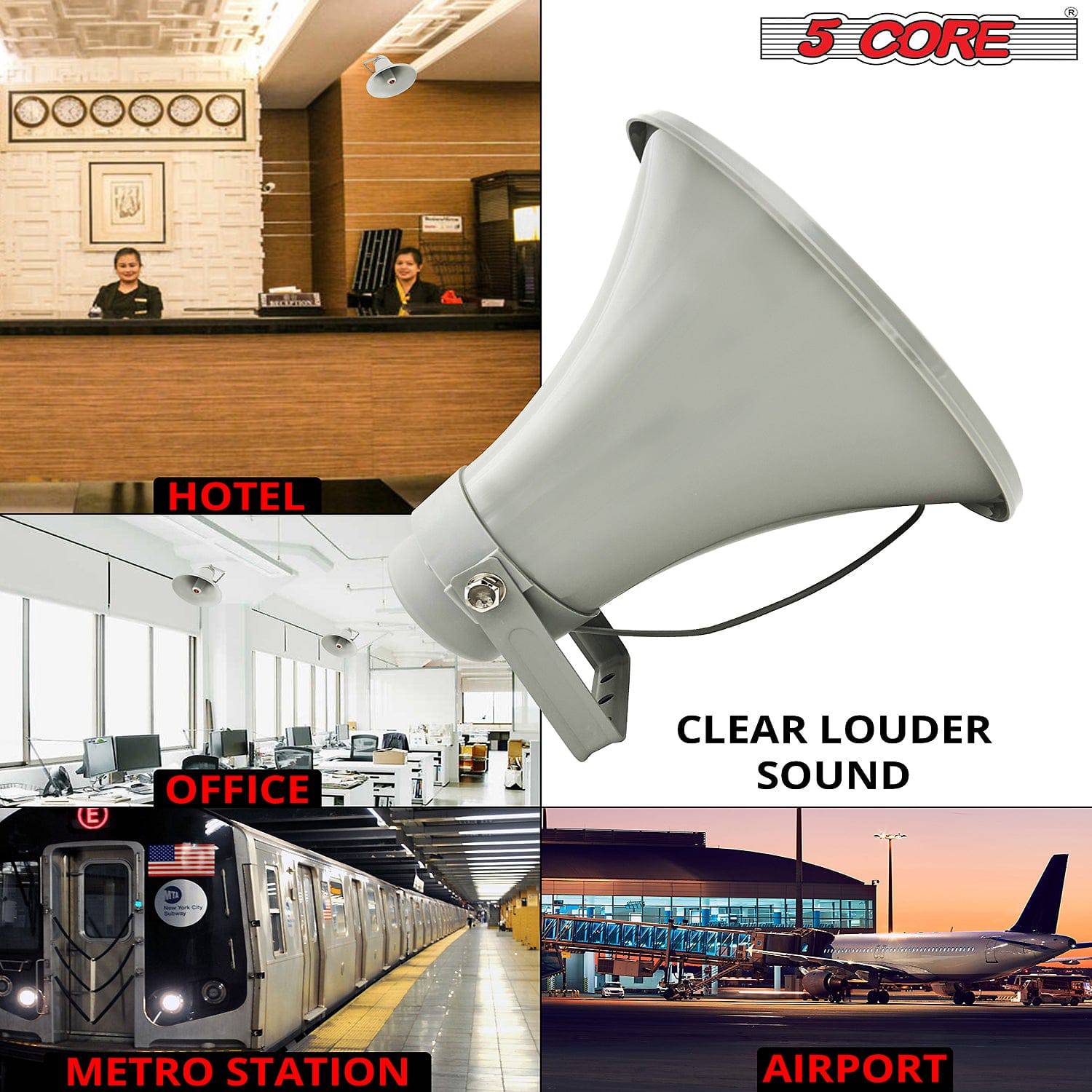 5Core PA Power Horn Indoor Outdoor PRO Waterproof Speaker Driver ABS 100W Siren UHC 300 - Image 11