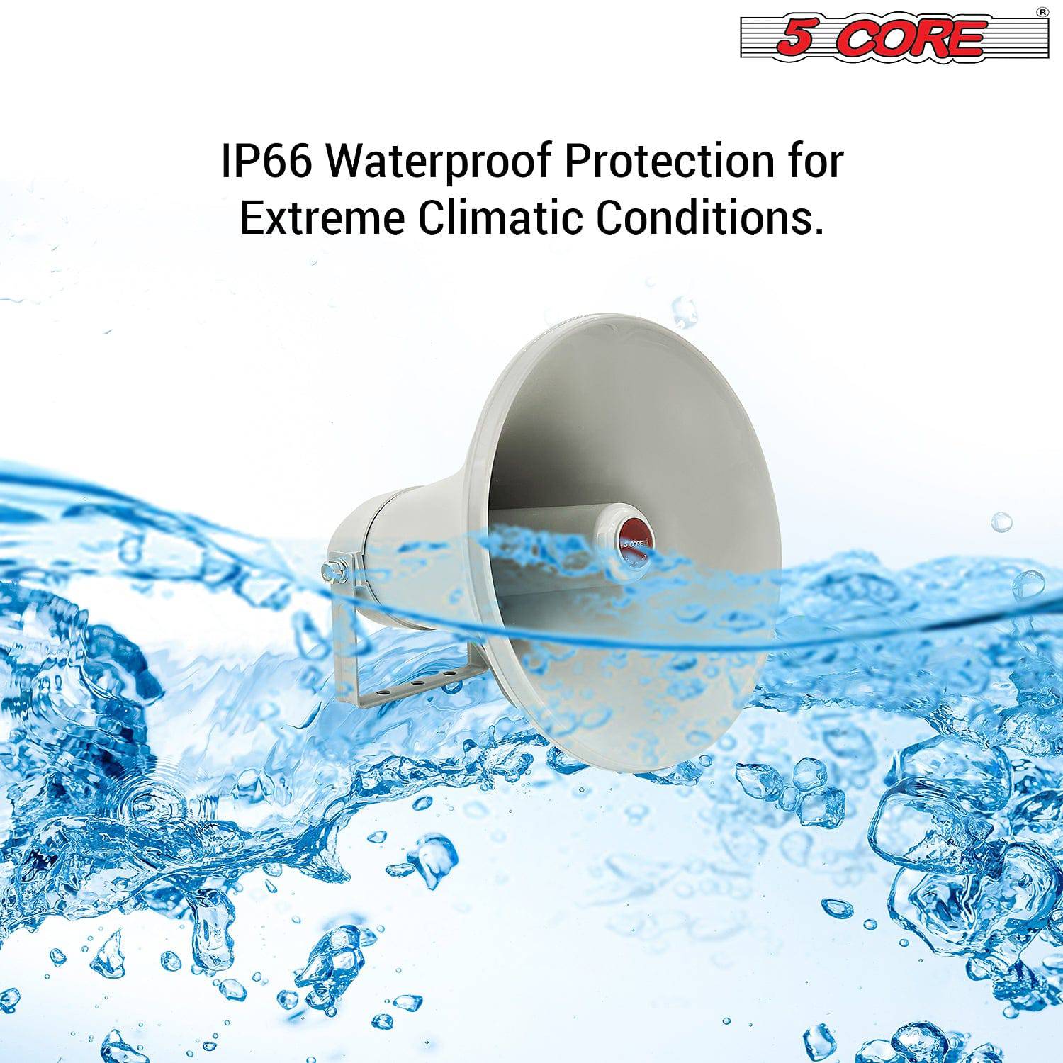 5Core PA Power Horn Indoor Outdoor PRO Waterproof Speaker Driver ABS 100W Siren UHC 300 - Image 5