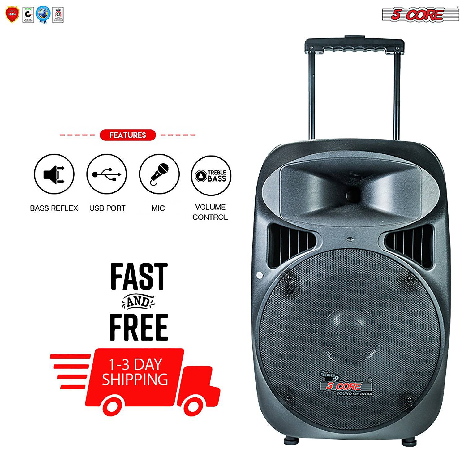 5Core 15 Inches DJ Speaker PA System Passive Bocinas Stage Subwoofer PC 15 - Image 10