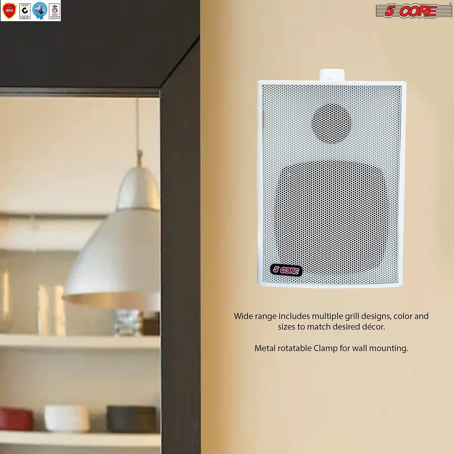 5Core 2 Way 20W Indoor / Outdoor Wall Speakers Pair (2 Pieces) White 13T WHT 1PK - Image 7