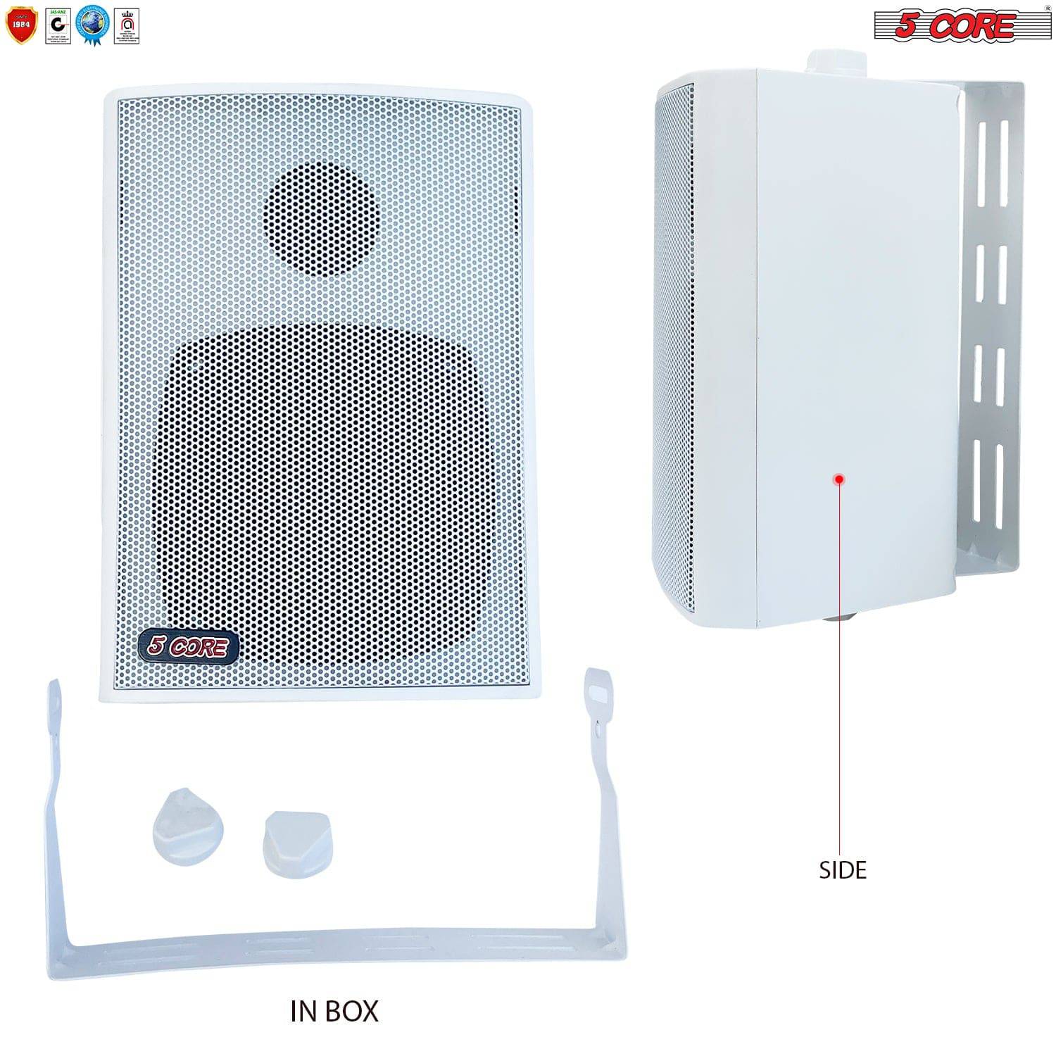 5Core 2 Way 20W Indoor / Outdoor Wall Speakers Pair (2 Pieces) White 13T WHT 1PK - Image 5