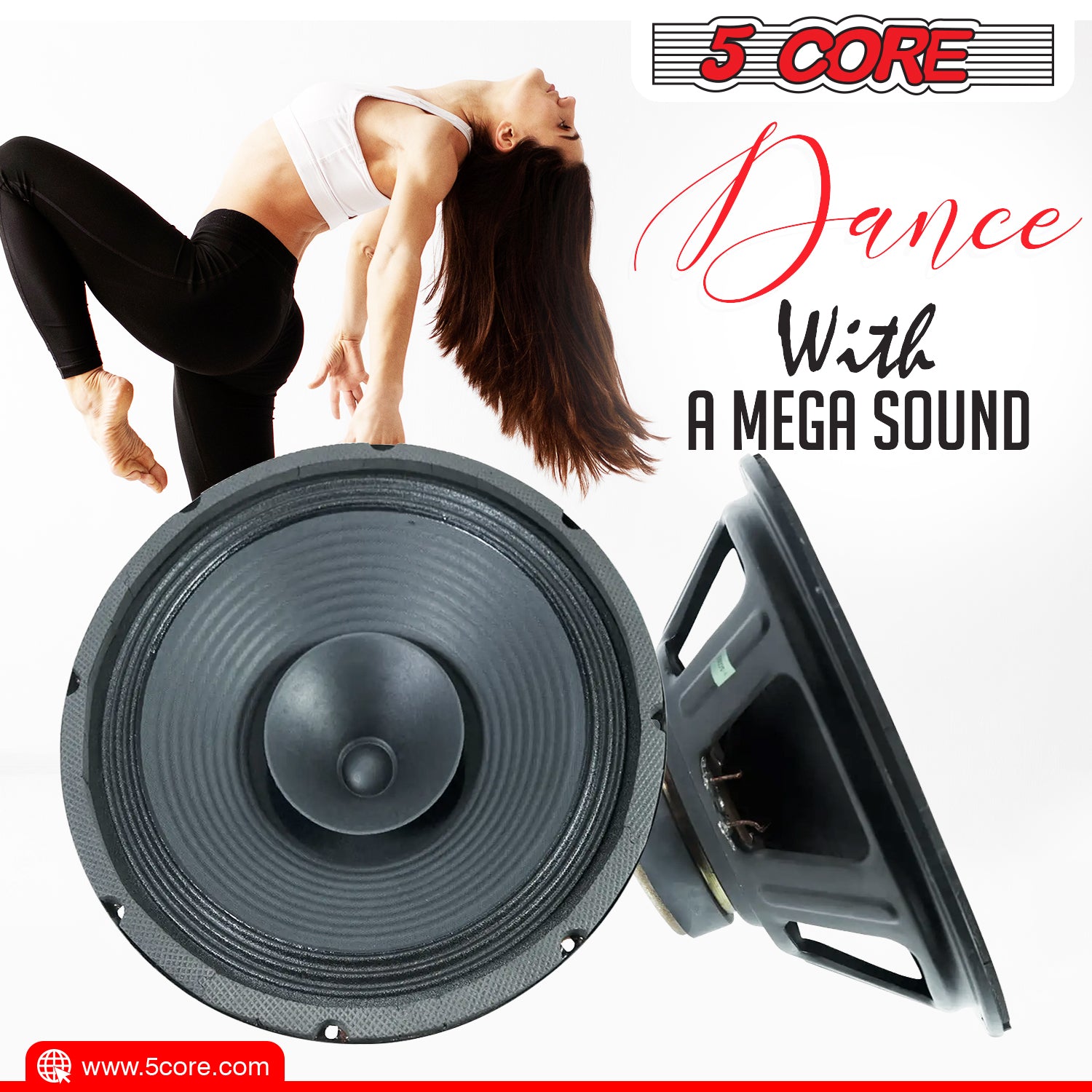 5Core 12" inch Subwoofer Car Audio Premium PA DJ Sub Woofer 1200W FR-12120DC - Image 8